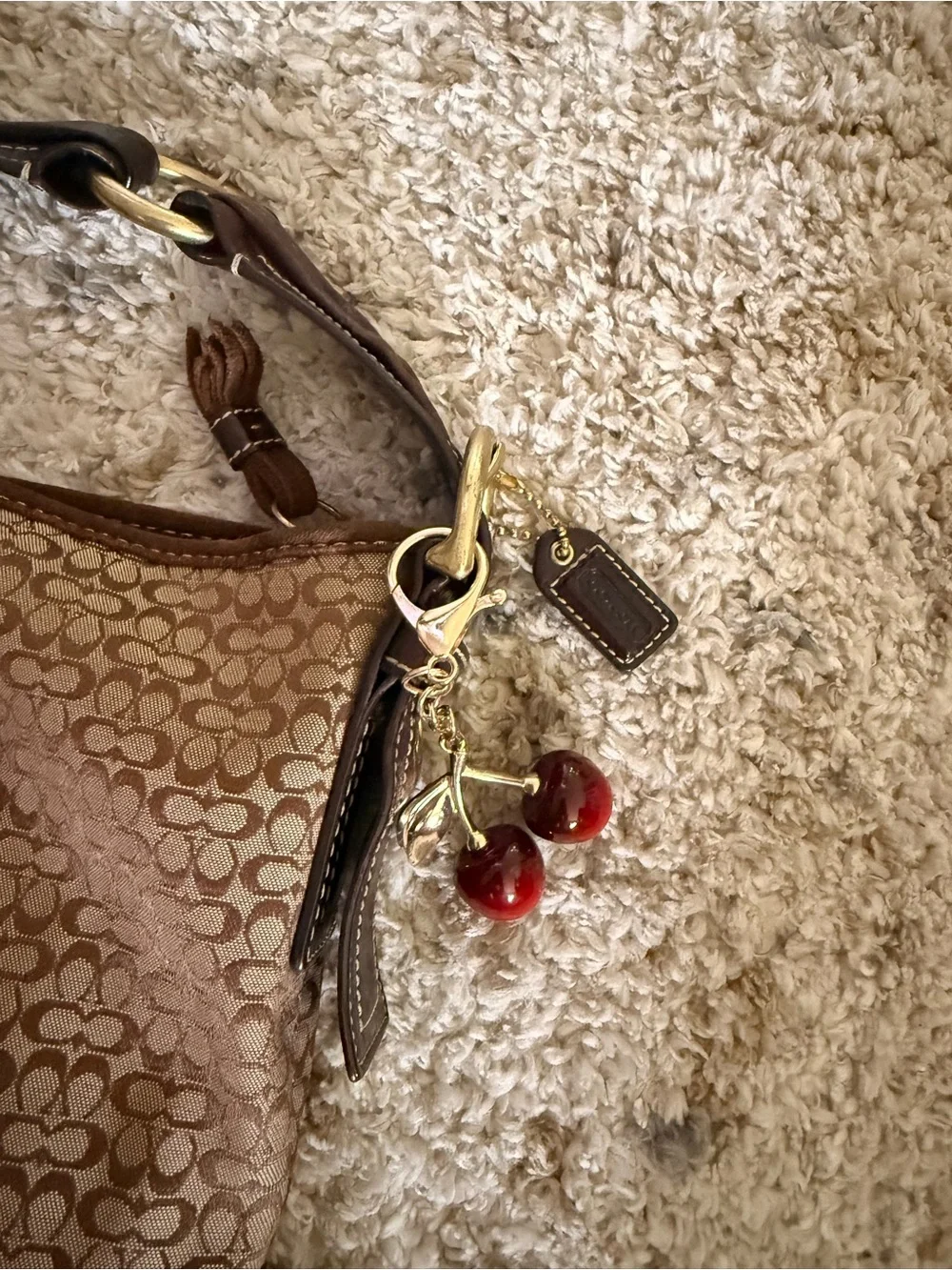 Coach Tan/Brown Signature Canvas Shoulder Bag - Picture 3 of 12